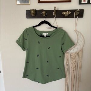 Vintage America Olive Embroidered Tee